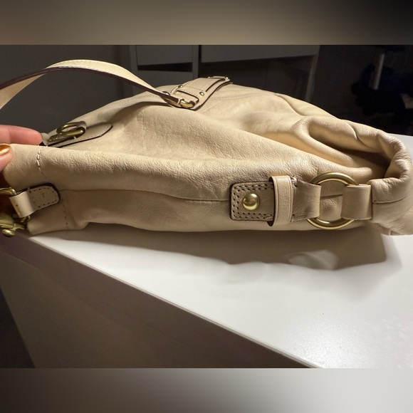 Coach Ashley Leather Carryall Shoulder Bag Beige Cream - Picture 4 of 10